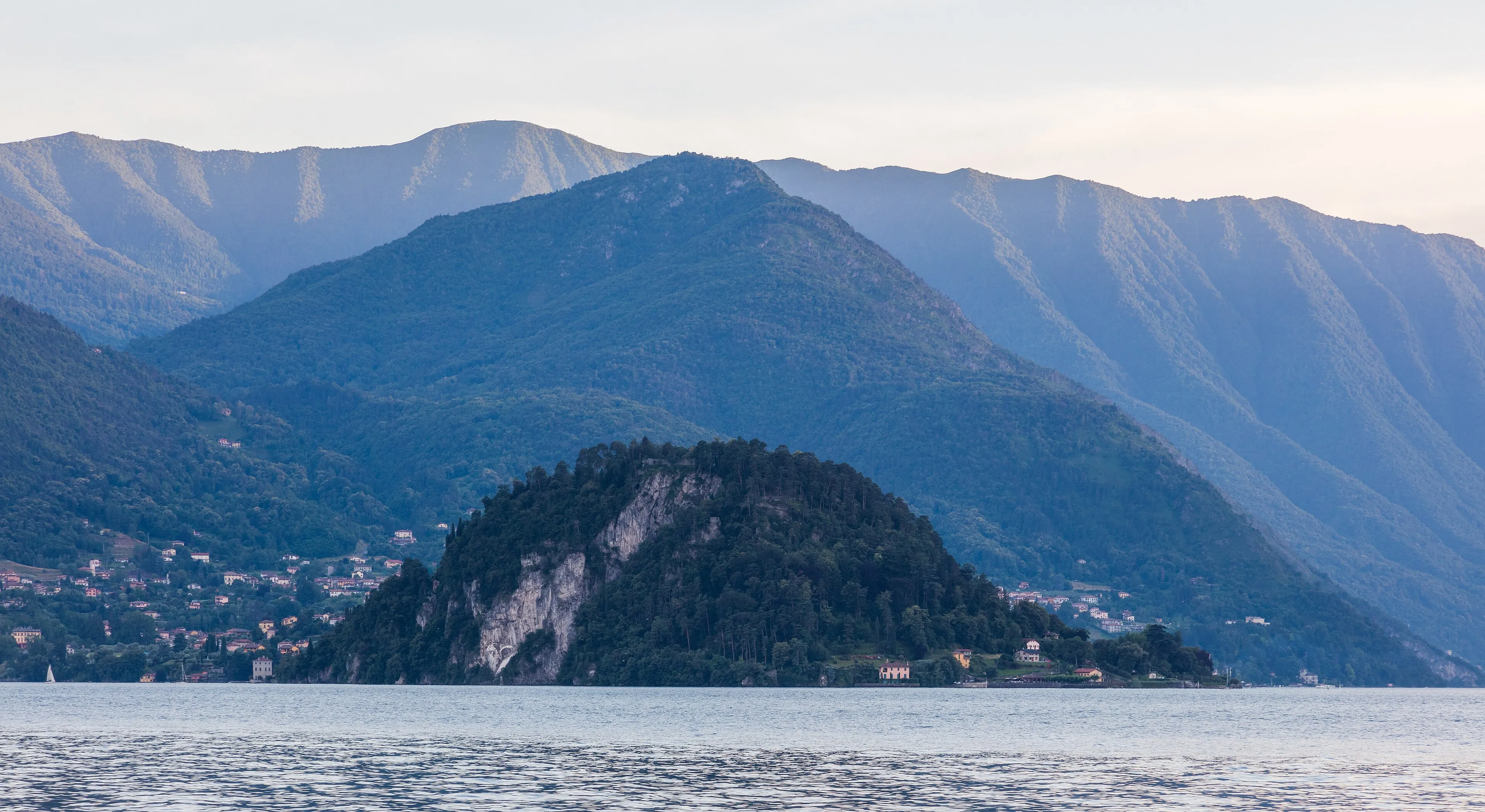 The lakeside village of Bellagio on Lake Como with mountains beyond