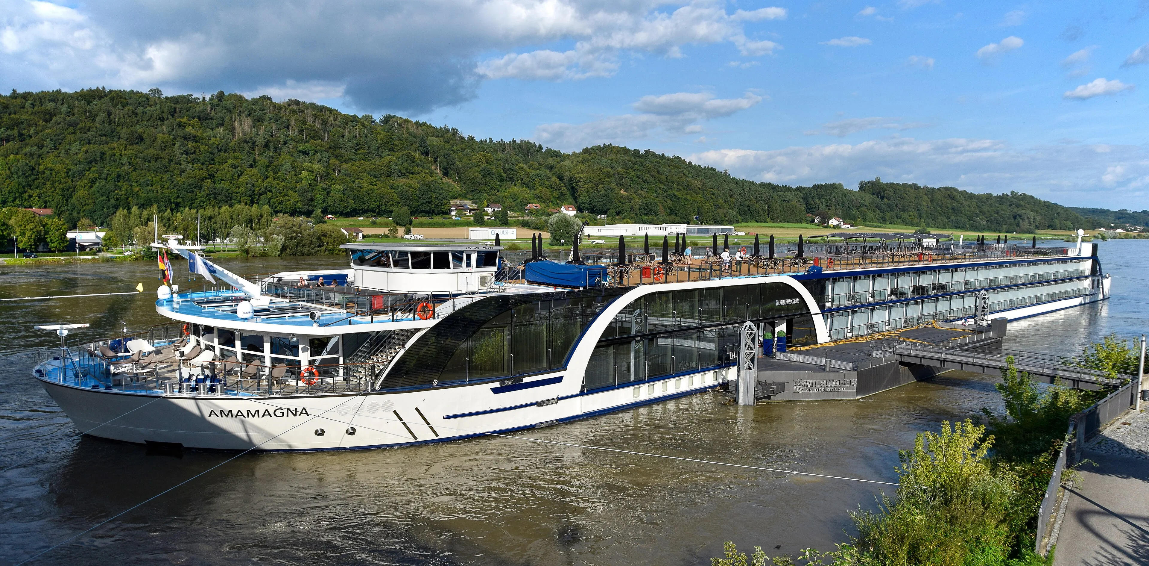 A river cruise ship on the Danube